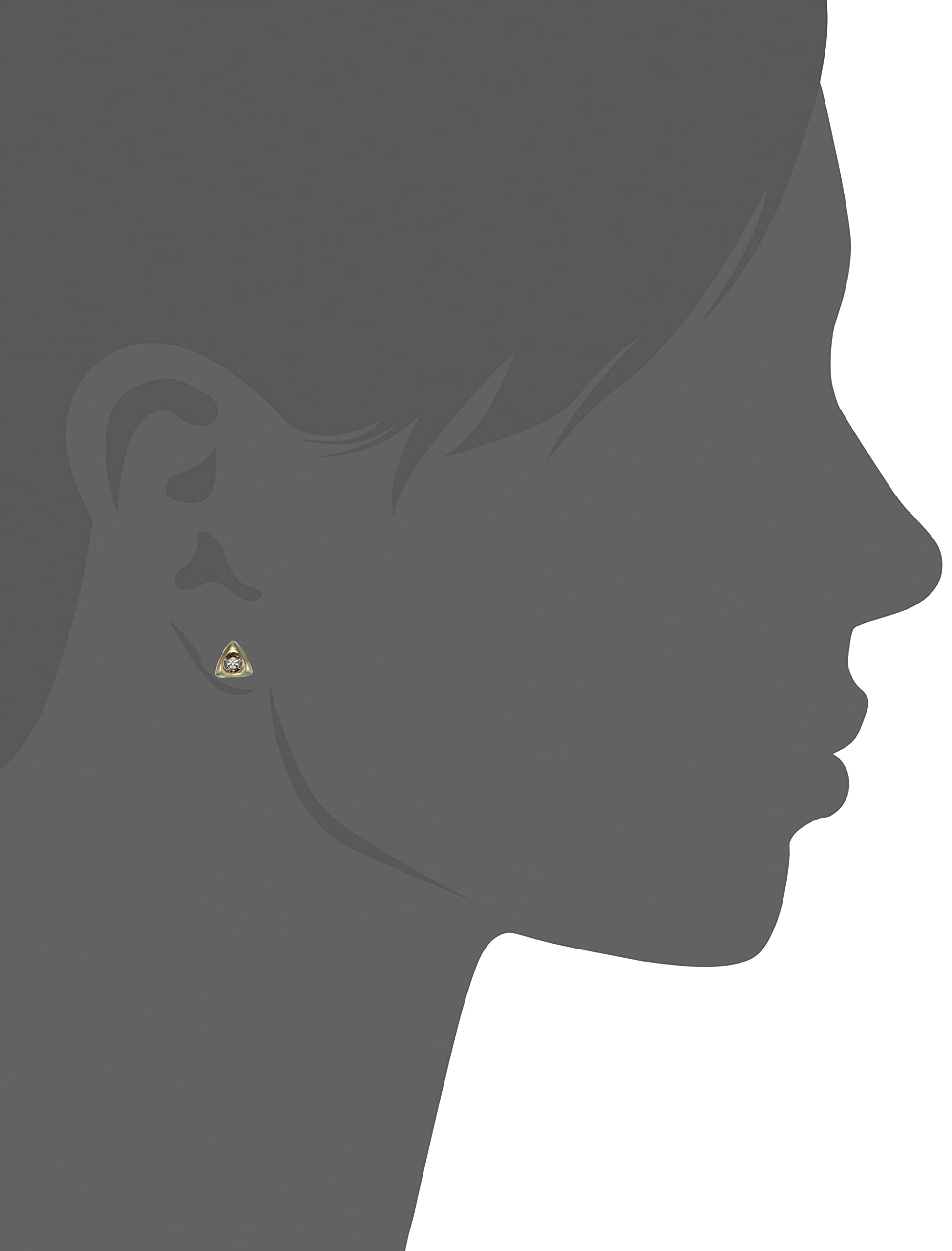 24kt Plated Pyramid Stud Earring with Crystal